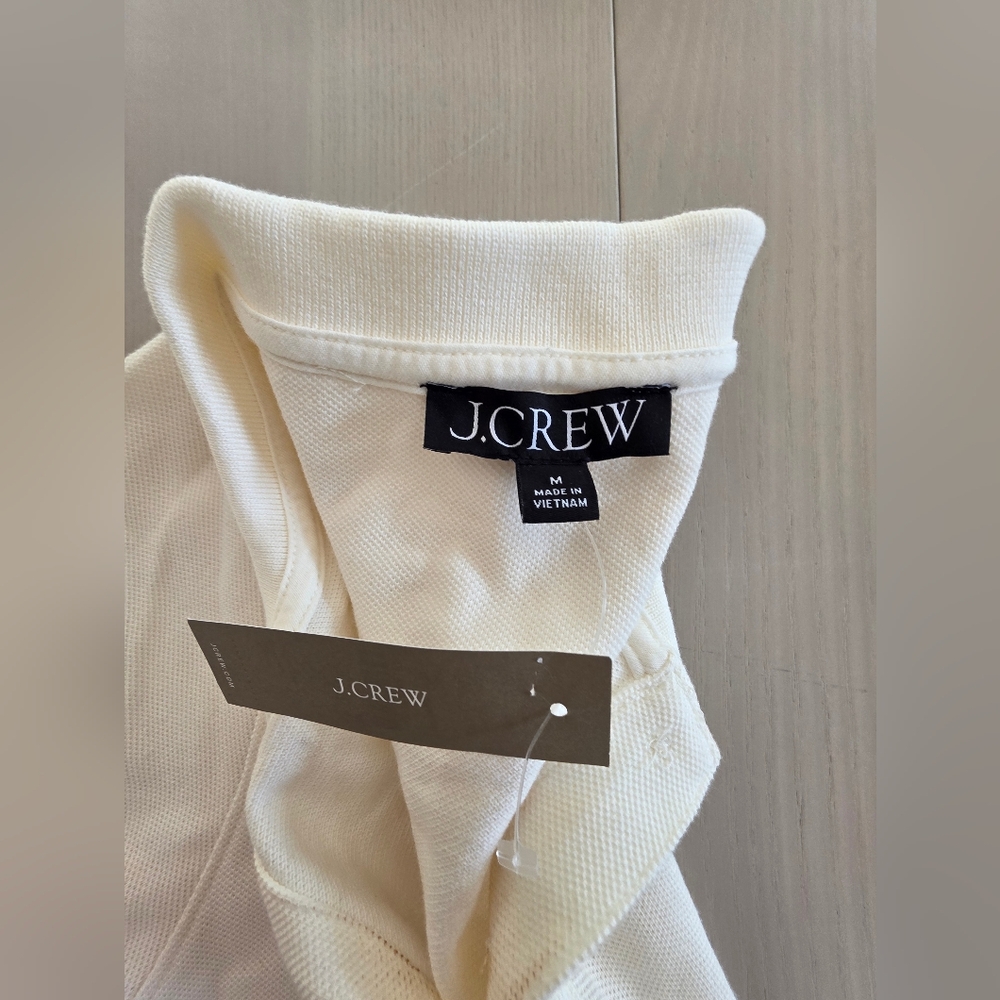 NWT J.Crew Women's Piqué cropped polo shirt Sz M $89 Old Money - Picture 5 of 5